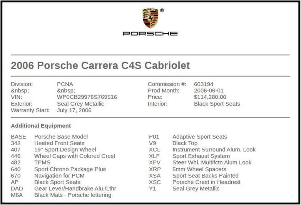 2006 Porsche 997.1 Carrera S