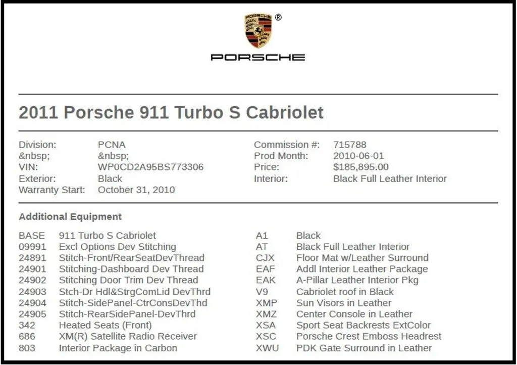 2011 Porsche 997.2 Turbo S