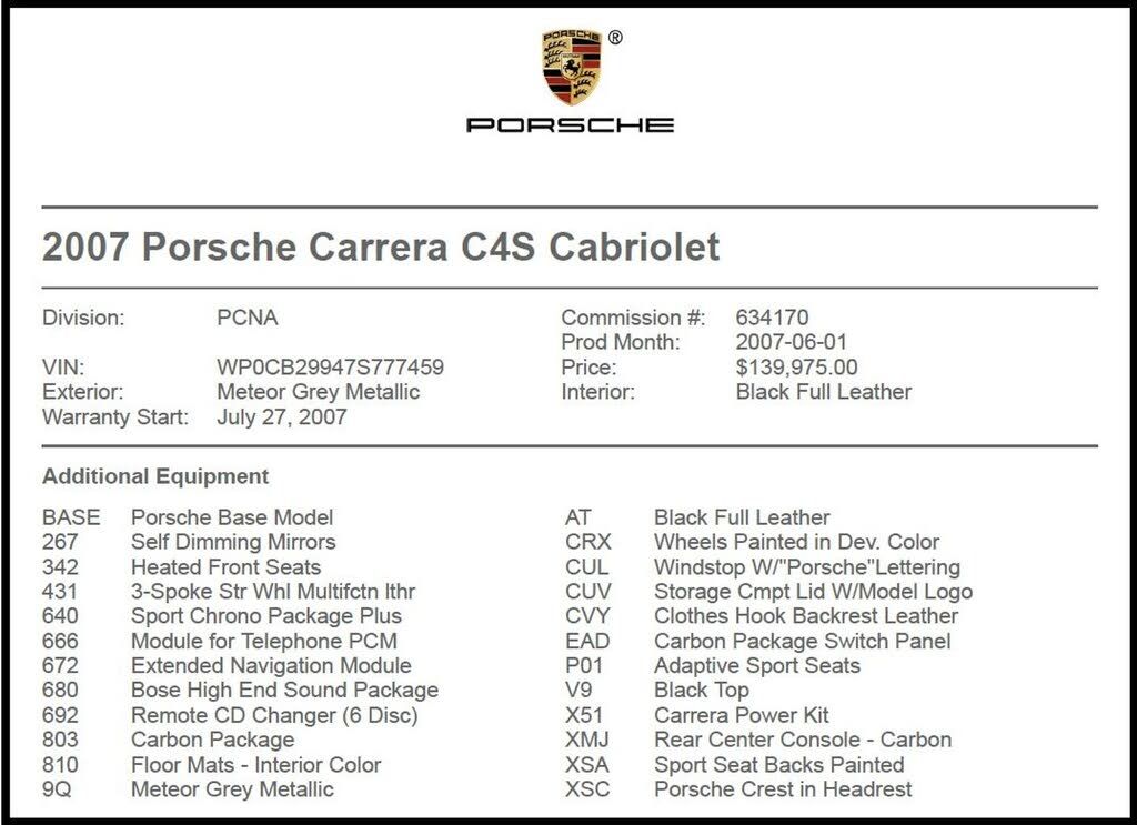 2007 Porsche 997.1 Carrera S