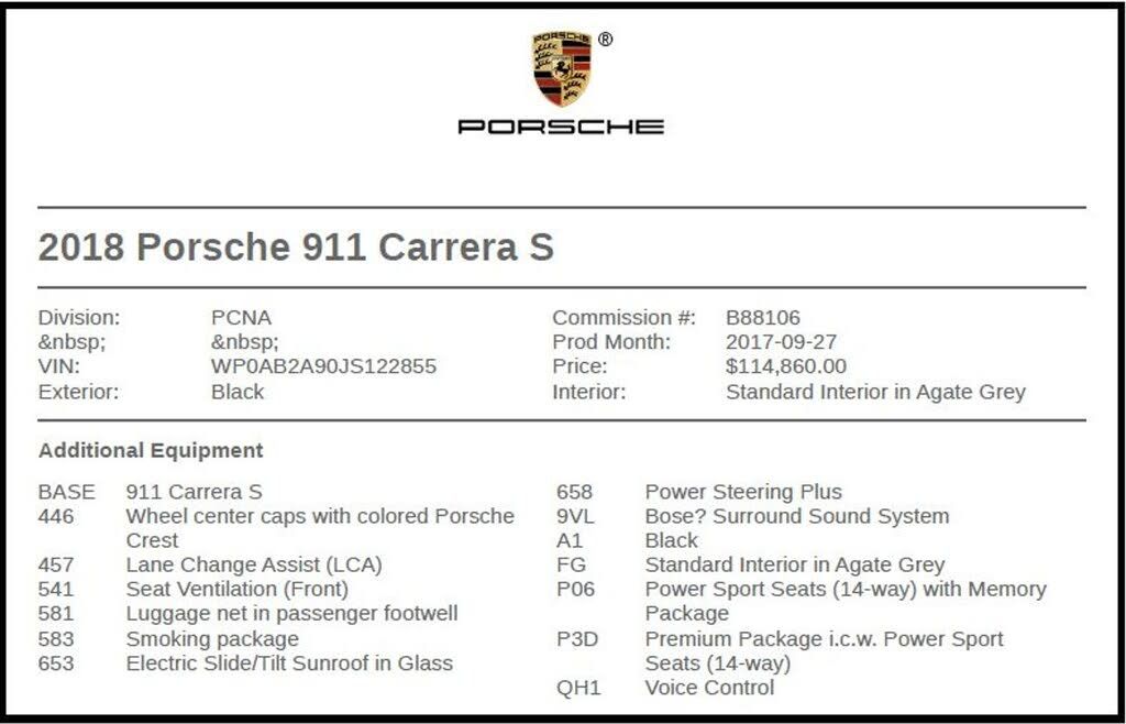 2018 Porsche 991.2 Carrera GTS