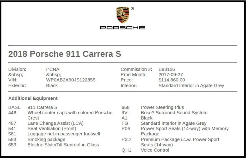 2018 Porsche 991.2 Carrera GTS