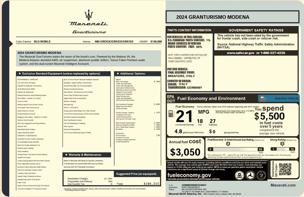 2024 Maserati GranTurismo Modena