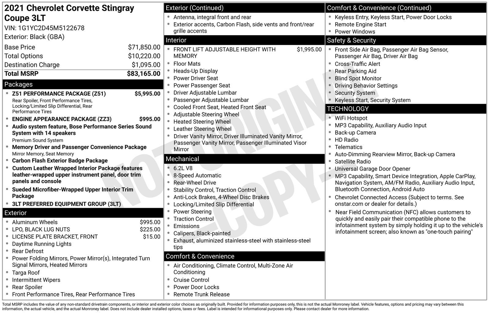2021 Chevrolet Corvette Stingray